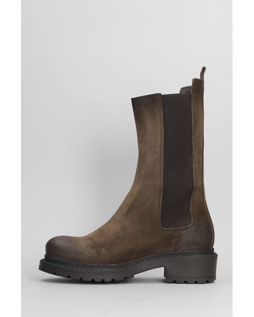 METISSE Brown Low Heels Ankle Boots