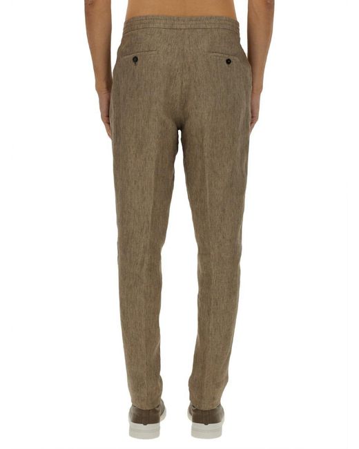 Zegna Natural Tailored Linen Jogger Pants for men