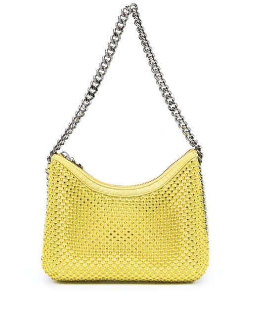 Stella McCartney Yellow Falabella Crystal-embellished Shoulder Bag