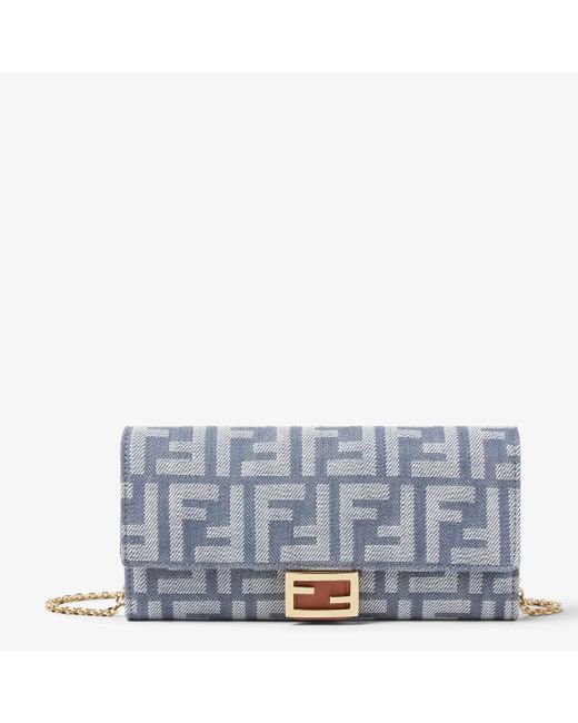 Fendi Gray "Baguette Continental" Crossbody Wallet