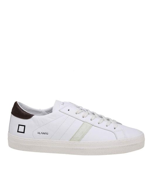 Date White Leather Sneakers for men