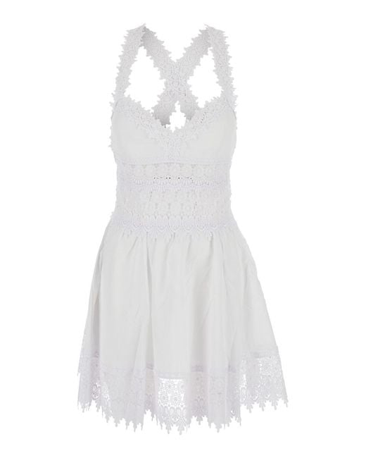 Charo Ruiz White Marilyn' Dress With Crossed Straps