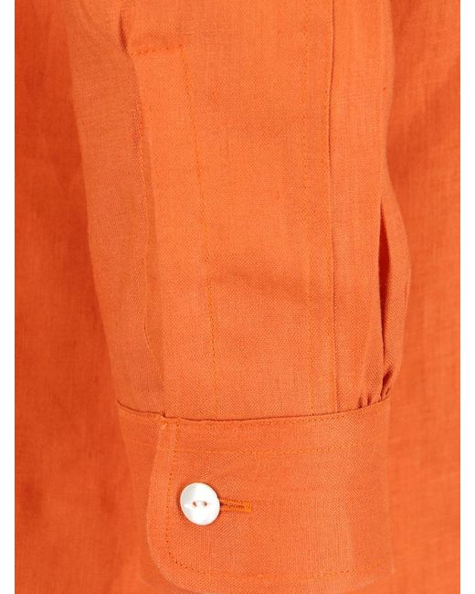 Needles Orange 'work Shirt' Linen Shirt for men