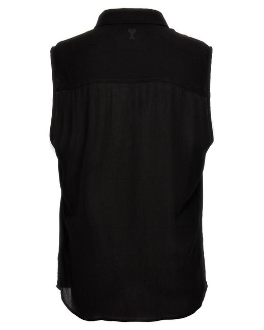 AMI Black Sleeveless Shirt Shirt, Blouse for men