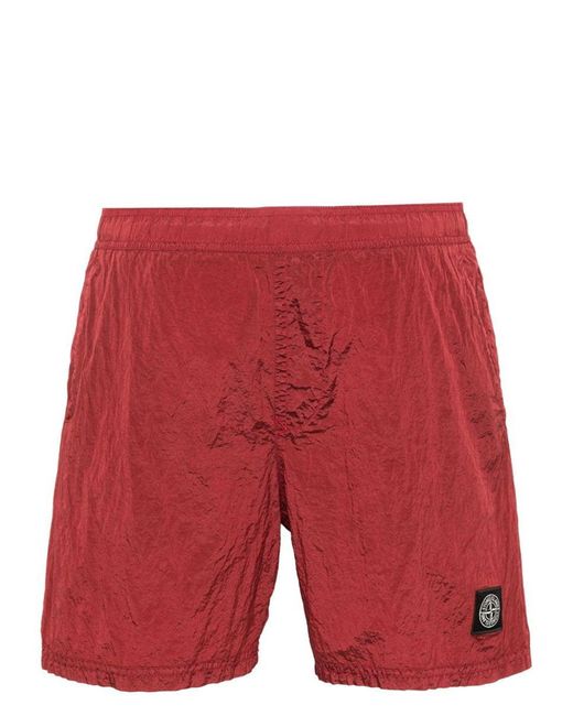 Stone Island Red Short Clothing for men