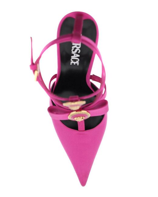 Versace Pink Pumps With Gianni Ribbon Bows