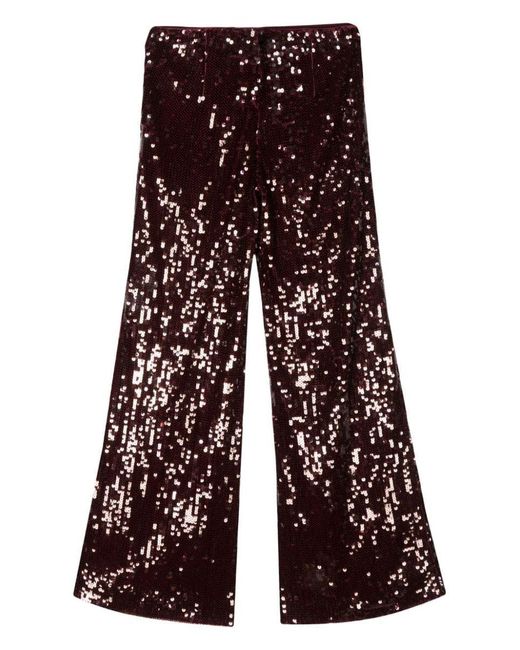 ROTATE BIRGER CHRISTENSEN Red Pants With Paillettes