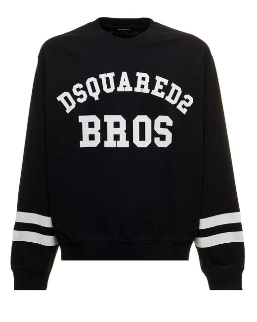 DSquared² Black Cotton Sweatshirt With Logo D-squared2 Man for Men | Lyst
