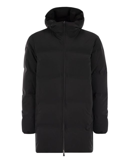 Herno Black New Impact Long Down Jacket With Hood for men