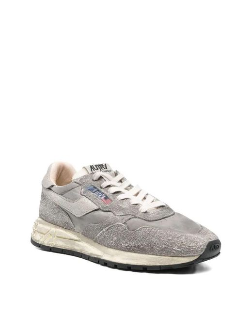 Autry White Reelwind Supervintage Low Nylon Sneakers for men