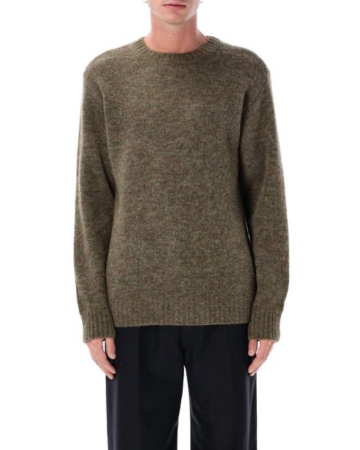 A.P.C. Brown Lucas Alpaca Blend Crew Neck Sweater for men