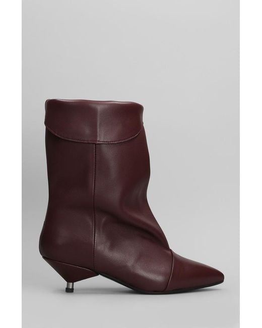 GISÉL MOIRÉ Brown Miriam Low Heels Ankle Boots