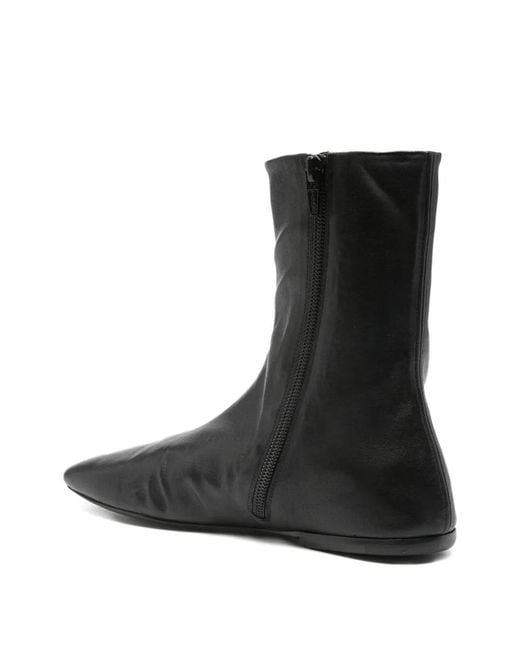 Dries Van Noten Black Leather Sock Booties Shoes