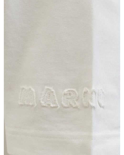 Marni White Polo Shirt With Logo for men
