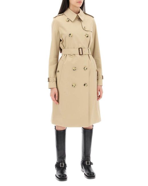 Burberry Natural Mid-Length Kensington Heritage Trench Coat