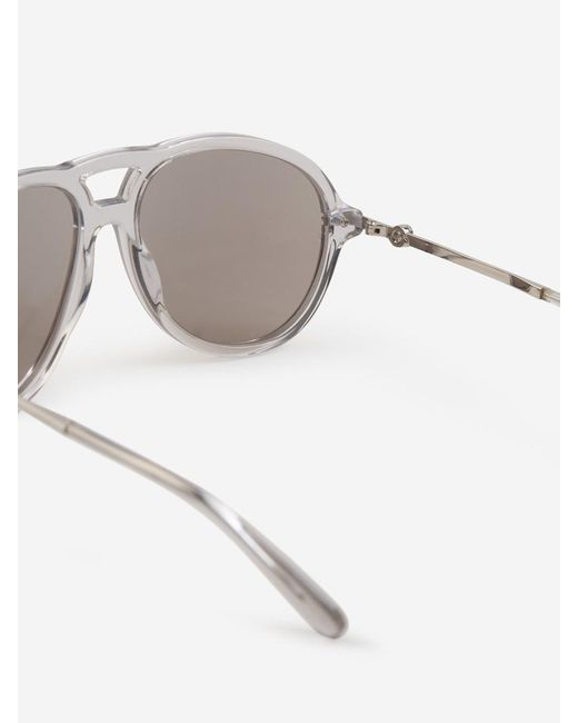 Moncler White Aviator Sunglasses for men