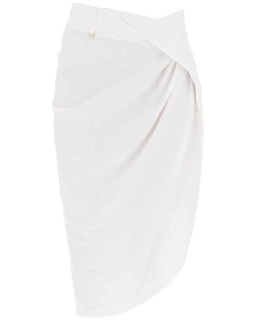 Jacquemus White La Jupe Saudade Asymmetric Skirt