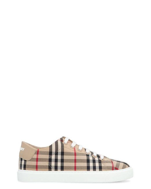 Burberry Natural Checked Motif Sneakers