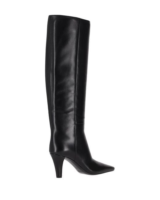 Saint Laurent Black Jill 75 Boot Nappa Piano/Lt B