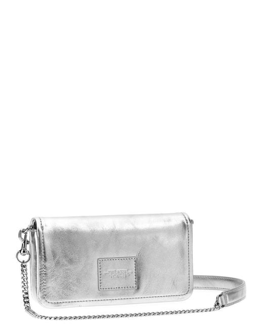 Marc Jacobs Gray 'The Metallic Leather Chain Mini Bag' Crossbody Bag