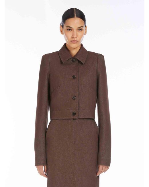 Max Mara Brown Cropped Denim Jacket