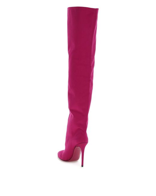 fuchsia over the knee boots