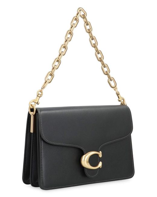COACH Black Shoulder Bag With Tabby Chain