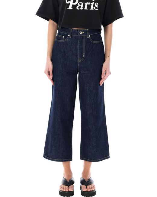 KENZO Blue Sumire Cropped Jeans