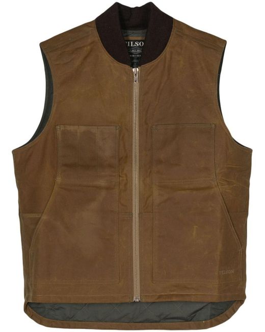 Filson Brown Tin Cloth Insulated Work Vest for men
