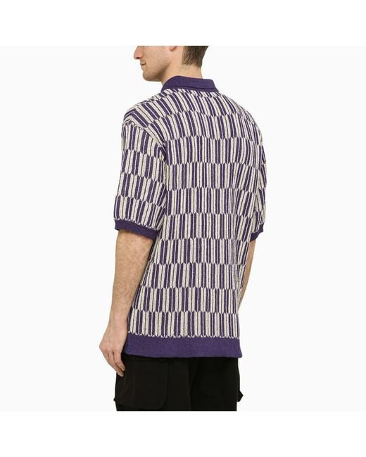 Needles Purple And Short-Sleeved Polo Shirt for men