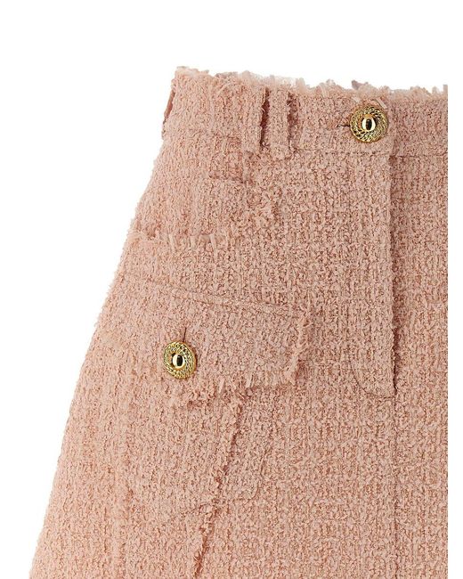 Balmain Natural Tweed Mini Skirt Skirts