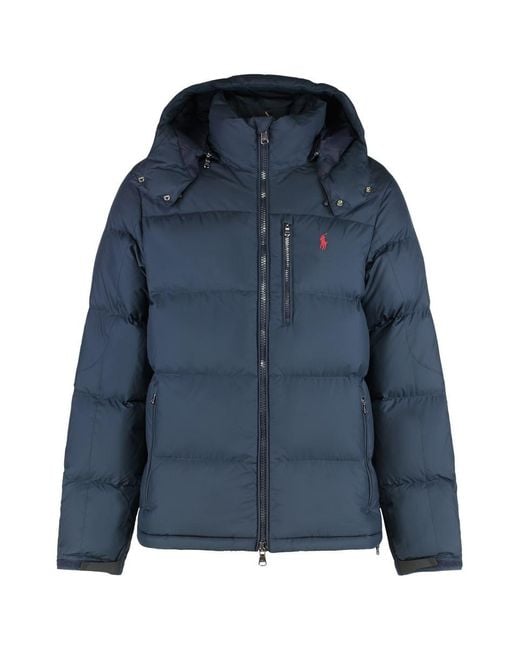 Polo Ralph Lauren Blue Hooded Down Jacket for men
