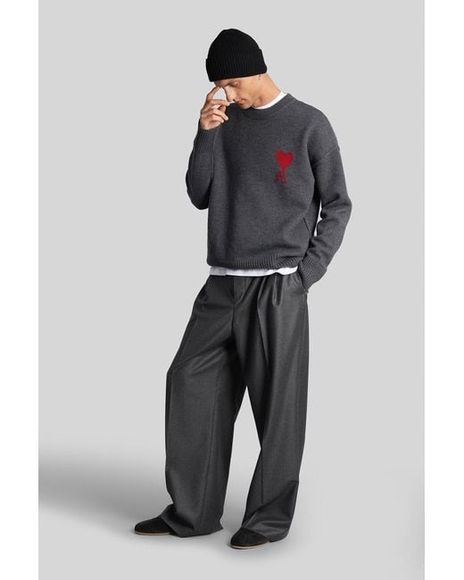 AMI Gray Knitwear for men