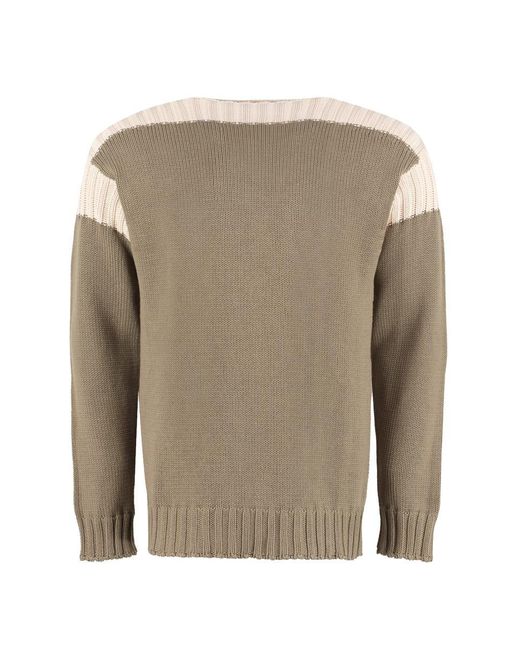 Fendi Color-Block Cotton-Cashmere Sweater in Natural for Men | Lyst