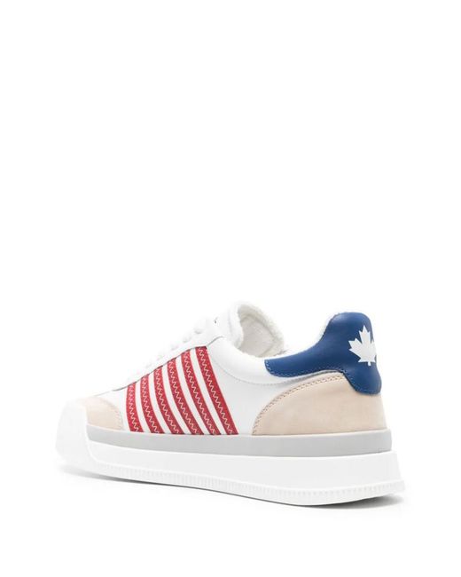 DSquared² Pink New Jersey Leather Sneakers for men