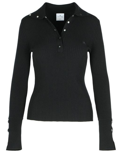 Courreges Black Polyester Blend Sweater