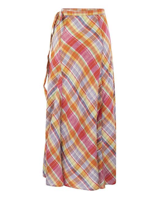Polo Ralph Lauren Multicolor Plaid Wrap-Around Skirt
