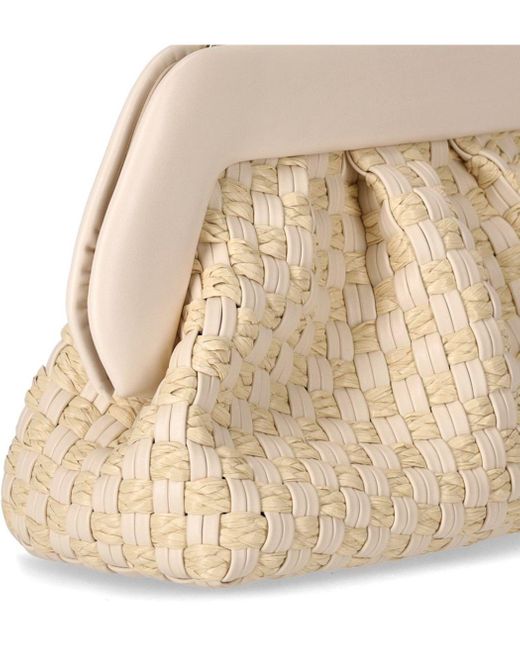 THEMOIRÈ Natural Bios Micro Weaved Straw Shell Clutch Bag