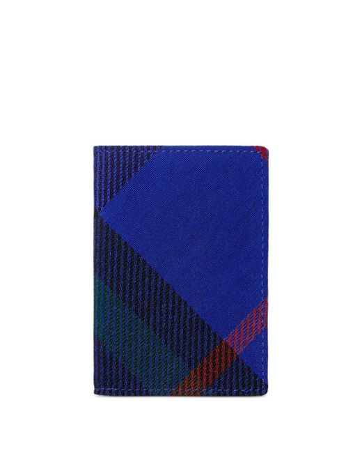 Burberry Blue Check Folding Card Holders for men