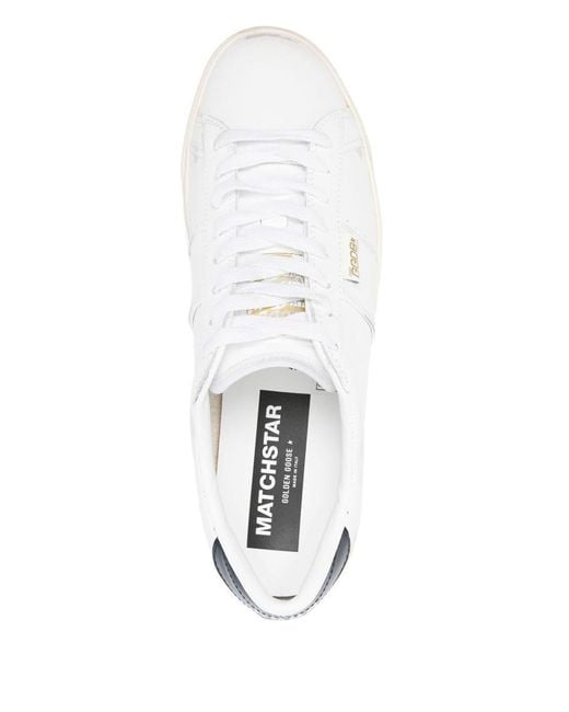 Golden Goose Deluxe Brand White Leather Matchstar Sneakers With Rubber Sole for men