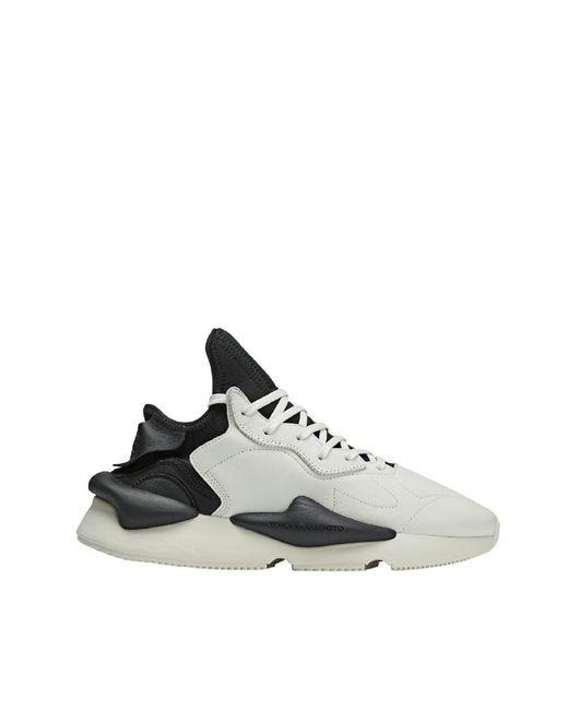 Y-3 White Kaiwa Panelled Lace-up Sneakers for men