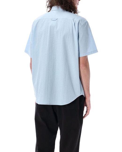 Nike Blue Seersucker Shirt Life for men