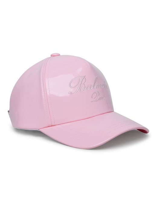 Balmain Pink Polyester Cap