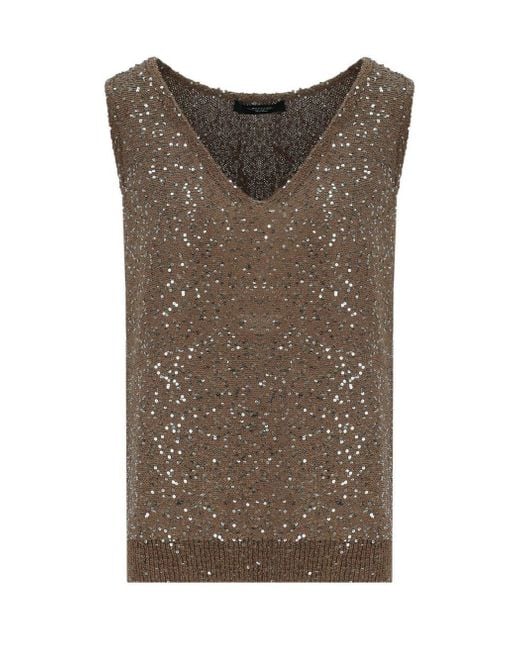 Weekend by Maxmara Brown Acaici Top