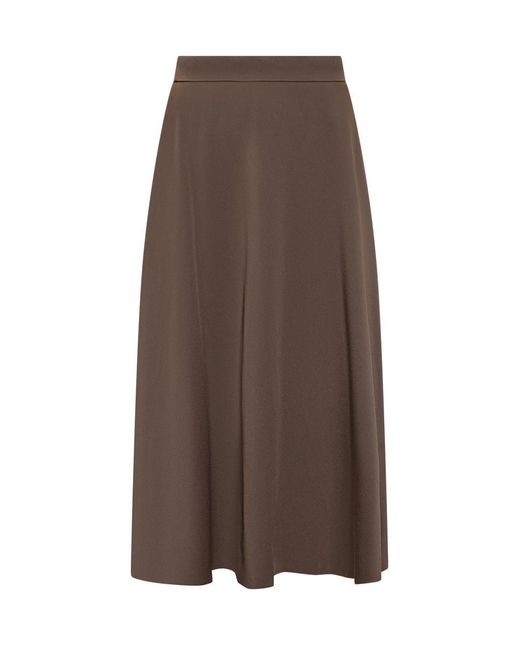 Brunello Cucinelli Brown Flared Midi Skirt