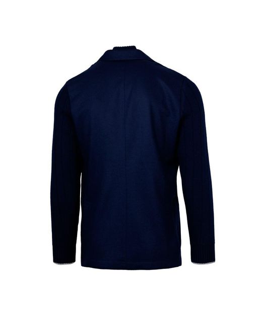 Eleventy Blue Jacket With Bib Detail for men