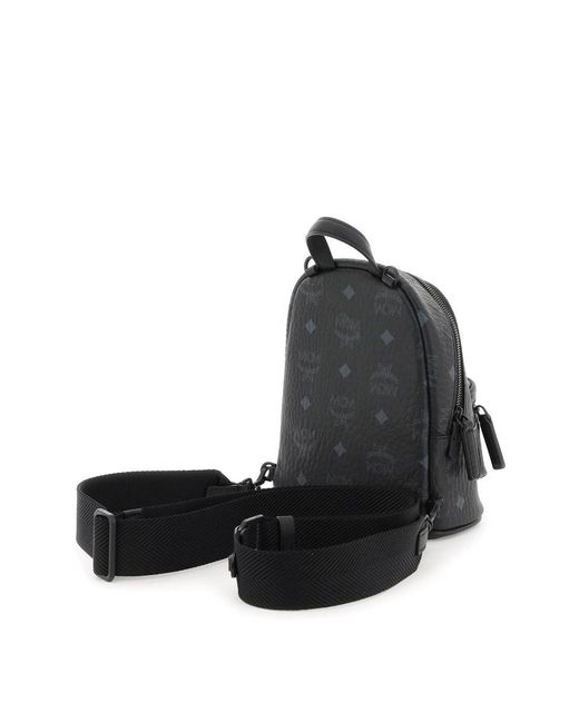 MCM Black Stark Visetos Mini Crossbody Bag