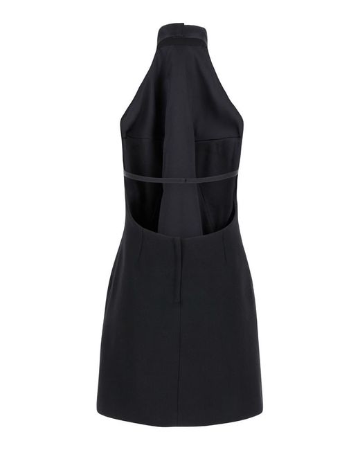 Dolce & Gabbana Black Mini Dress With Floral Detail
