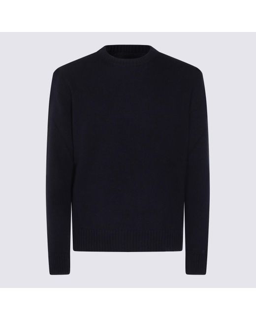 Seven Gauge Blue Dark Wool Knitwear for men