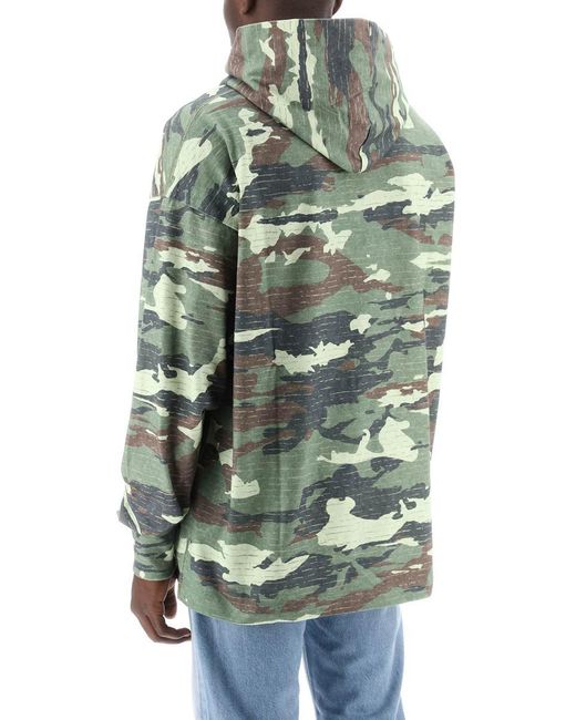 Acne Green Camouflage Hoodie Sweatshirt With for men